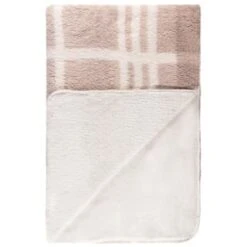 B&M Check Sherpa Throw - Natural 8 B&M Check Sherpa Throw - Natural -Household Items Shop 394999 check sherpa throw natural 2