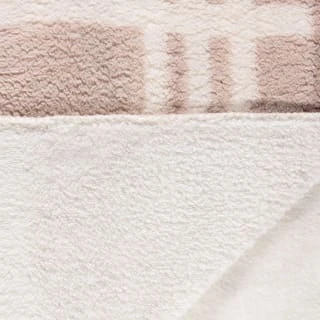 B&M Check Sherpa Throw - Natural 6 B&M Check Sherpa Throw - Natural - Image 4