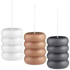 B&M Ribbed Pillar Candle - Brown -Household Items Shop 395415 shaped pillar candle