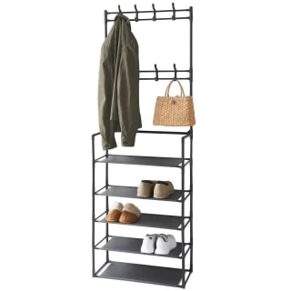 B&M Essentials 16 Hook Garment Rack With Shelving 3 B&M Essentials 16 Hook Garment Rack With Shelving