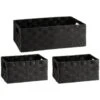B&M Caen Set Of 3 Paper Rope Baskets - Black -Household Items Shop 395869 caen set of 3 paper rope baskets black 2