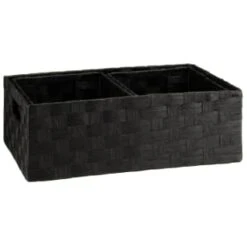 B&M Caen Set Of 3 Paper Rope Baskets - Black -Household Items Shop 395869 caen set of 3 paper rope baskets black