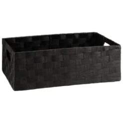 B&M Caen Set Of 3 Paper Rope Baskets - Black -Household Items Shop 395869 caen set of 3 paper rope baskets black 3