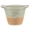 B&M Stripe Top Basket With Handle - Green -Household Items Shop 395891 stripe top basket with handle green