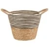 B&M Stripe Top Basket With Handle - Mono -Household Items Shop 395893 stripe top basket with handle mono