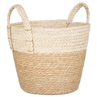 B&M White Bottom 2 Tone Wicker Basket 3 B&M White Bottom 2 Tone Wicker Basket