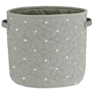 B&M Heart Fabric Basket - Grey 3 B&M Heart Fabric Basket - Grey
