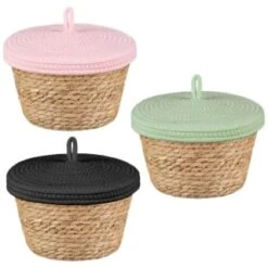 B&M Kendall Basket With Lid - Pink -Household Items Shop 395974 395975 395976 kendall basket with lid group 2