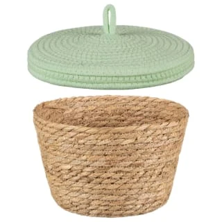 B&M Kendall Basket With Lid - Green 4 B&M Kendall Basket With Lid - Green - Image 2
