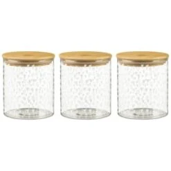 B&M Printed Glass Bamboo Storage Jars 3pc 9 B&M Printed Glass Bamboo Storage Jars 3pc -Household Items Shop 396485 3pk printed glass bamboo storage jars 2